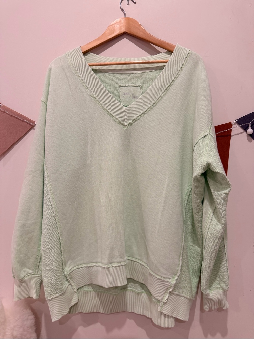 aerie Pastel Mint V-Neck Sweater